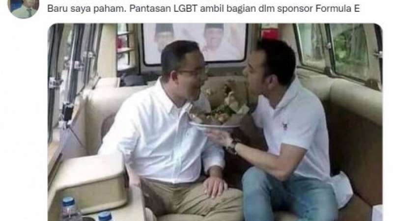 Foto Anies Baswedan Disuapi Laki-laki Viral di Media Sosial Hingga Dikaitkan LGBT, Ternyata Begini Cerita Asli