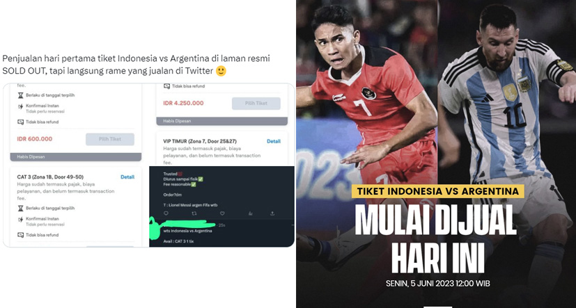 Calo Tiket Timnas Indonesia vs Argentina Terang-Terangan Promosi di Twitter