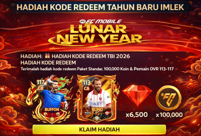 20 Kode Redeem FC Mobile 17 Februari 2026: Klaim Gems, Player Pack, dan Hadiah Imlek Gratis!