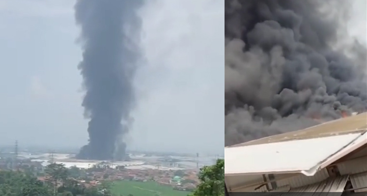 BREAKING NEWS: Gedung PT Kahatex Kebakaran Berawal dari Suara Dentuman