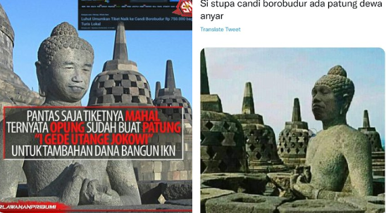Patroli Siber Buru Pengedit Foto Stupa Borobudur Berwajah Presiden Jokowi