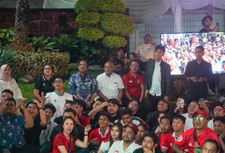 Kemenpora Adakan Nobar untuk Mengumpulkan Dukungan Kepada Garuda Muda Berhasil Lolos ke Olimpiade