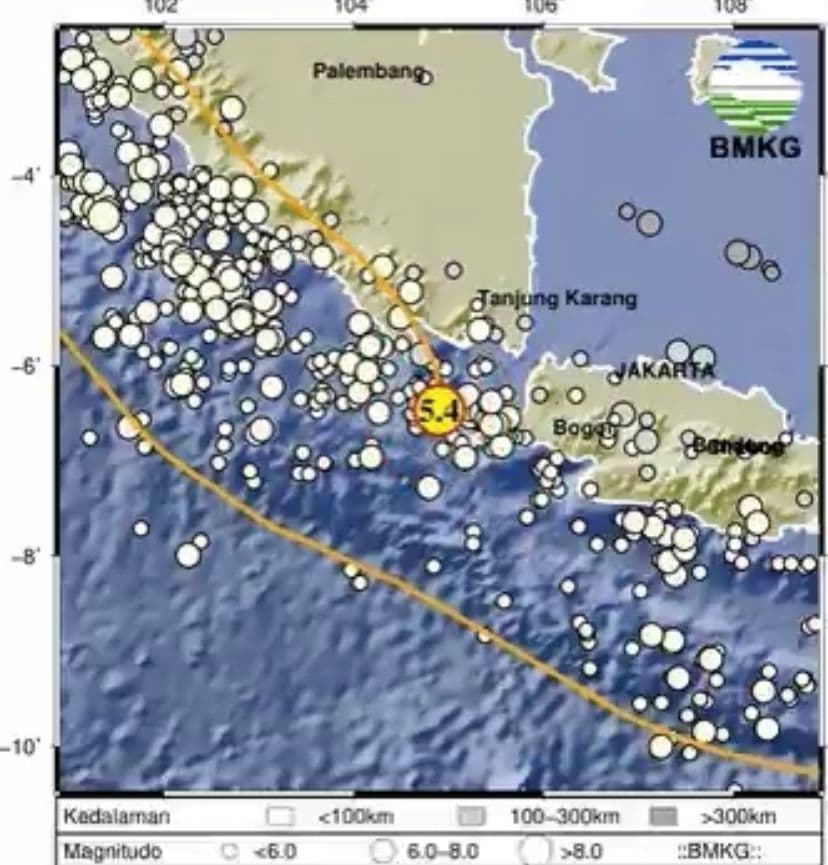 Info Gempa Hari Ini! Berpusat Di Sumur Banten Dengan Magnitudo 5.4, Berpotensi Tsunami Atau Tidak?