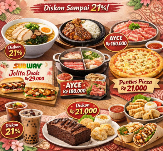 15 Promo Makanan & Minuman Spesial Hari Kartini 21 April 2026, Diskon Sampai 21%!