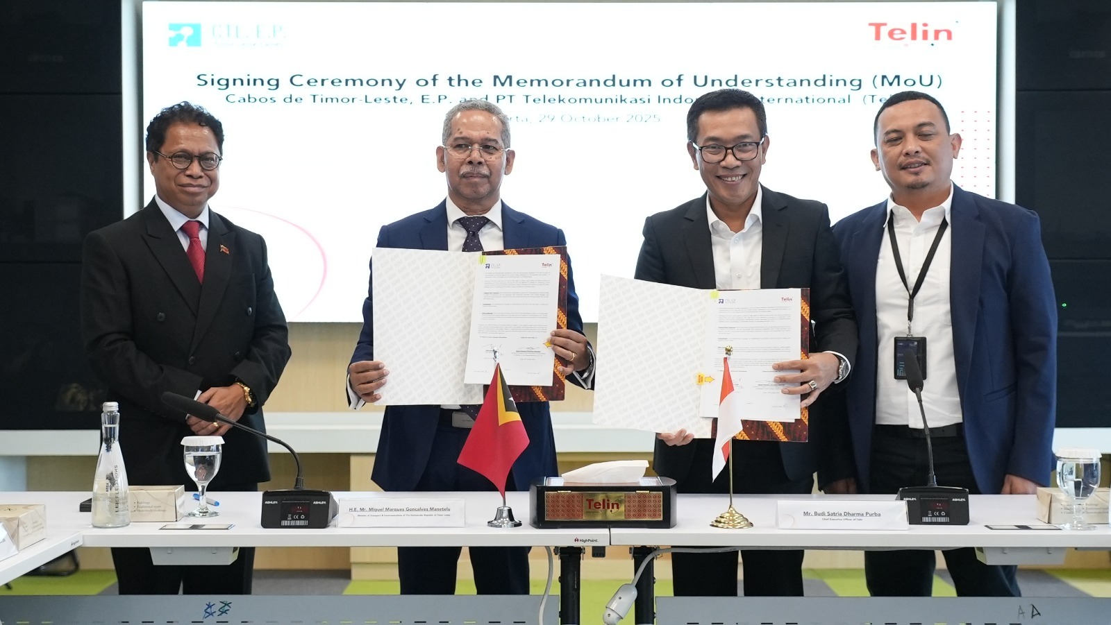 Telin dan Cabos de Timor-Leste, E.P. Tandatangani MoU Perkuat Kolaborasi Bilateral Pengembangan Infrastruktur 