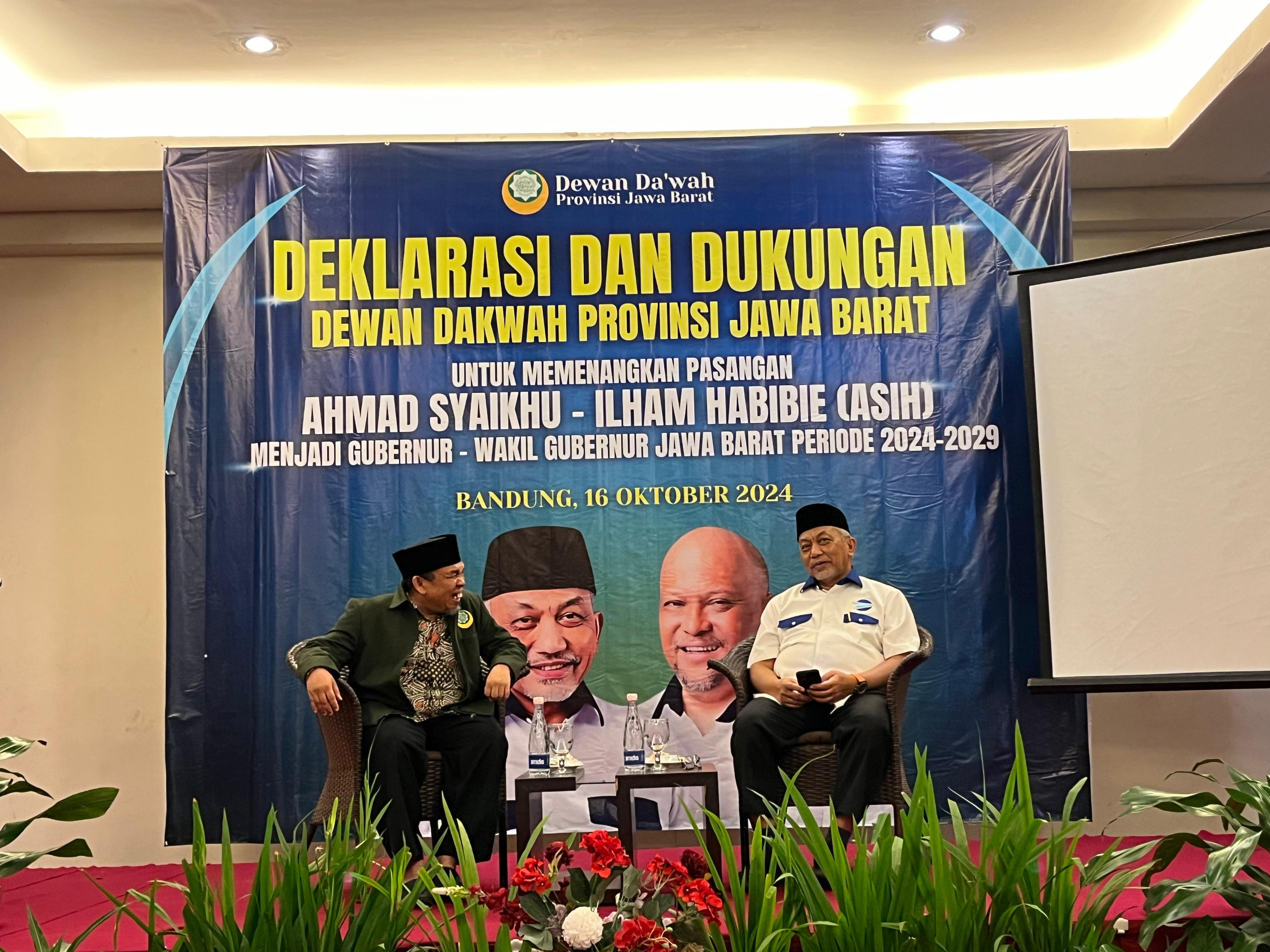 Deklarasi Dukungan, DDII Jabar Dukung Penuh ASIH di Pilkada 2024