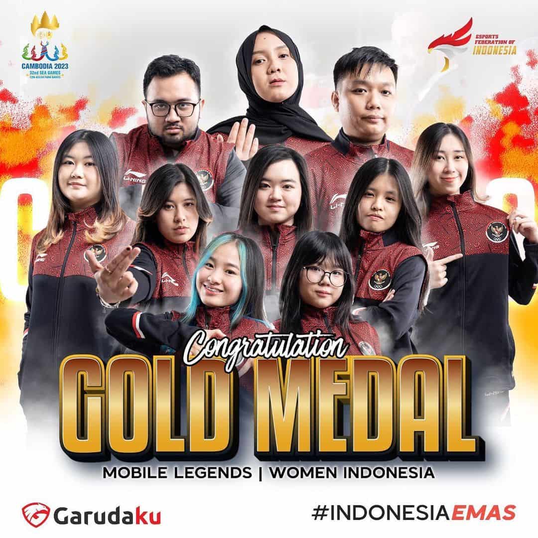 Timnas MLBB Wanita Indonesia Sumbang Medali Emas ke-44 Indonesia di SEA Games 2023