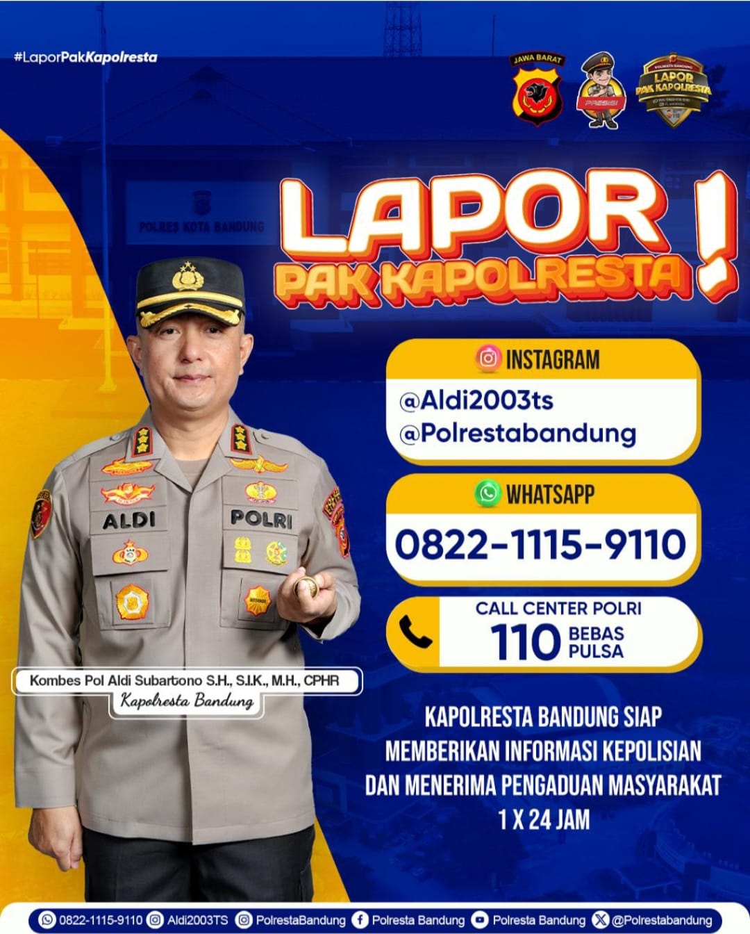 Polresta Bandung Akan Launching Program Lapor Pak Kapolresta, Ini Tujuannya 