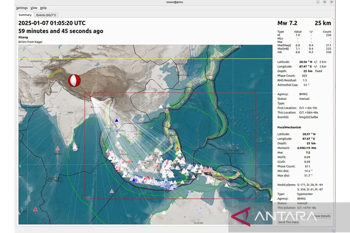 Korban Tewas Akibat Gempa Dahsyat di Tibet China Bertambah jadi 126 Orang