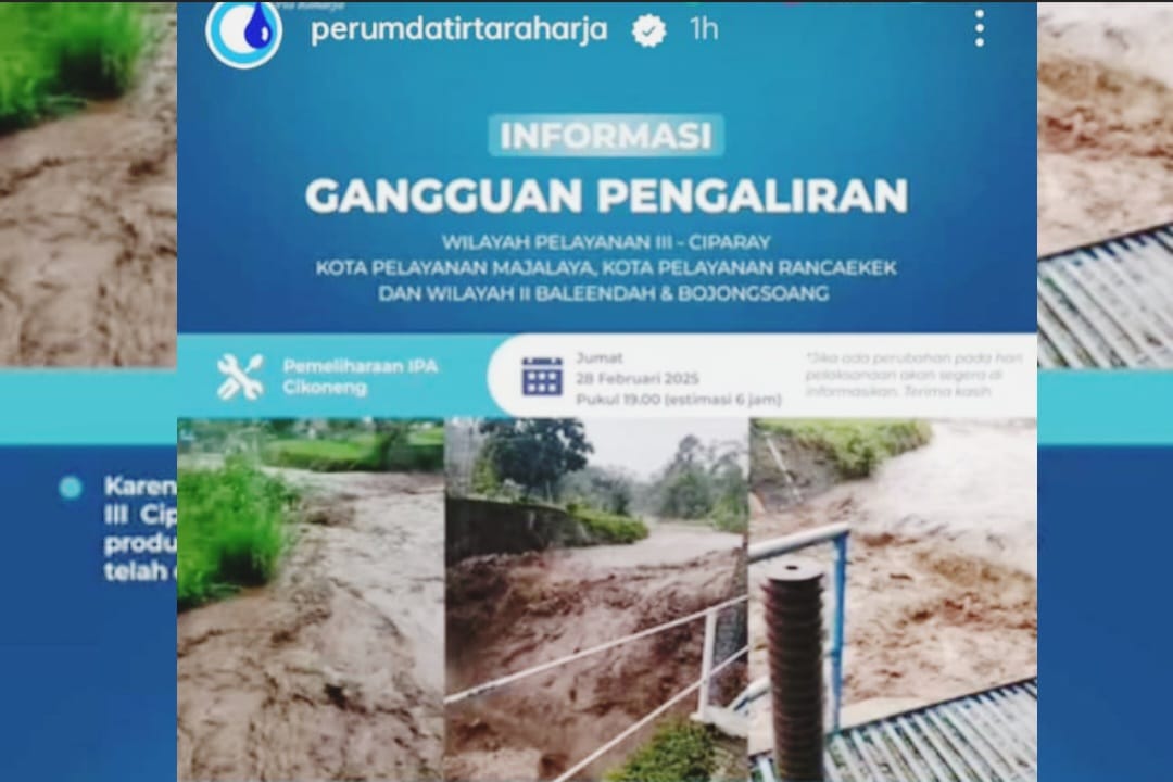 Akibat Banjir Bandang, Pelayanan PDAM Tirta Raharja ke Sejumlah Wilayah Terganggu