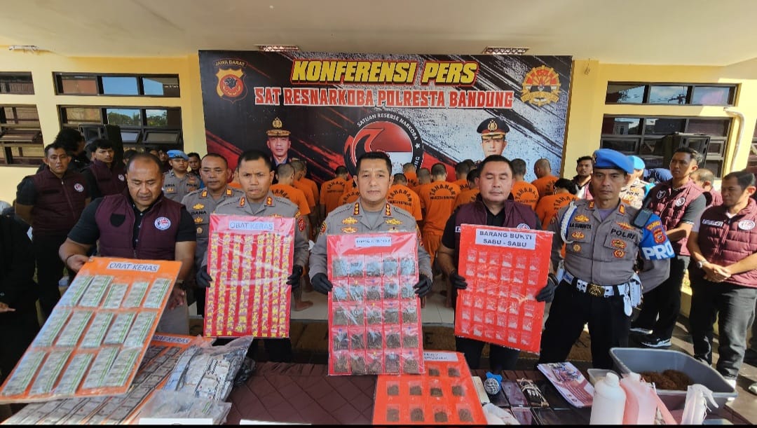 Tindak Tegas Narkoba, Polresta Bandung Ungkap Lonjakan Kasus Signifikan di Awal 2025