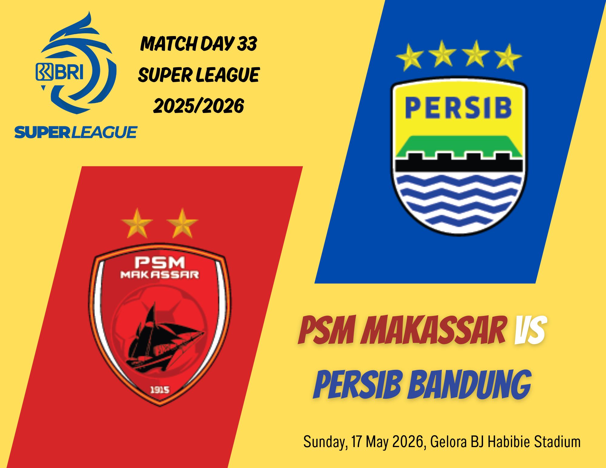 Inilah Link Live Streaming PSM Vs Persib Super League Hari Ini 17 Mei 2026