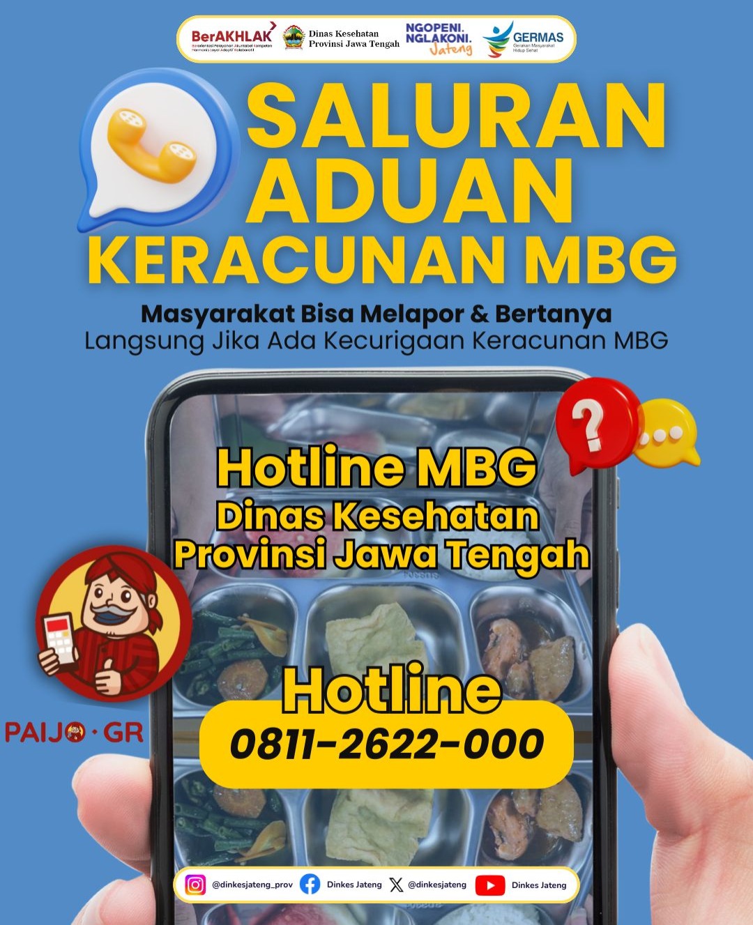 Pemprov Jateng Buka Hotline Aduan Keracunan Menu MBG