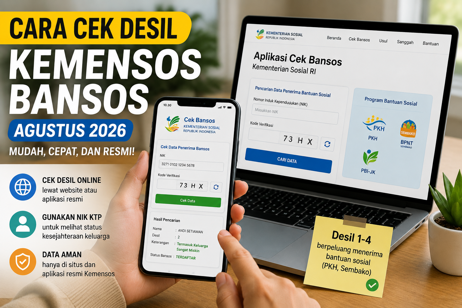 Cara Cek Desil Kemensos Bansos Agustus 2026, Ini Link Resminya