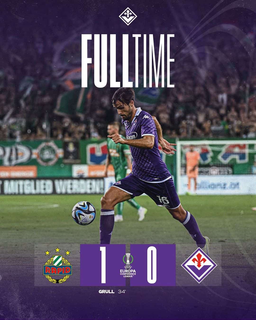 Rapid Wina vs Fiorentina 1-0 di UECL: Minus Sofyan Amrabat, La Viola Takluk Lewat Gol Penalti
