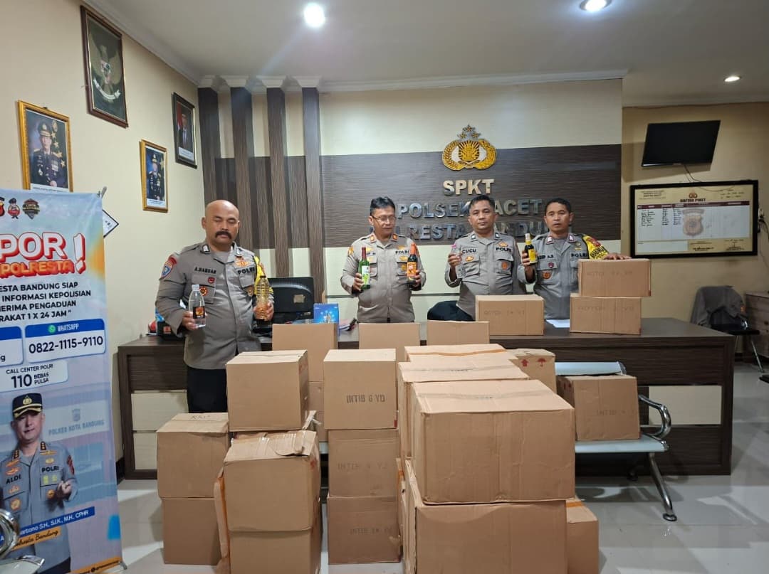Peredaran Miras Jumlah Besar di Pacet Bandung Digagalkan, Polisi Amankan 656 Botol