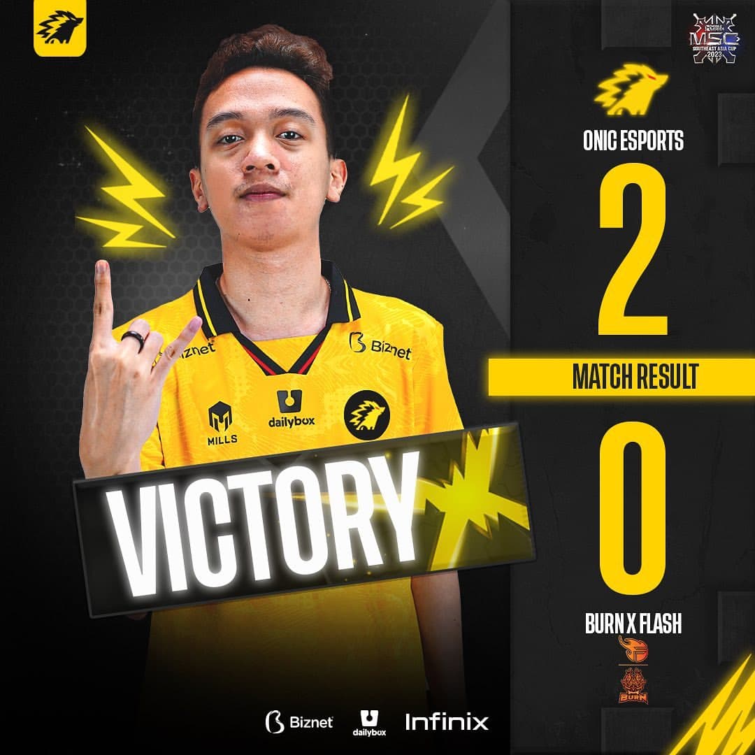 Hasil MSC 2023; ONIC Esports Permalukan Tim Tuan Rumah 2-0