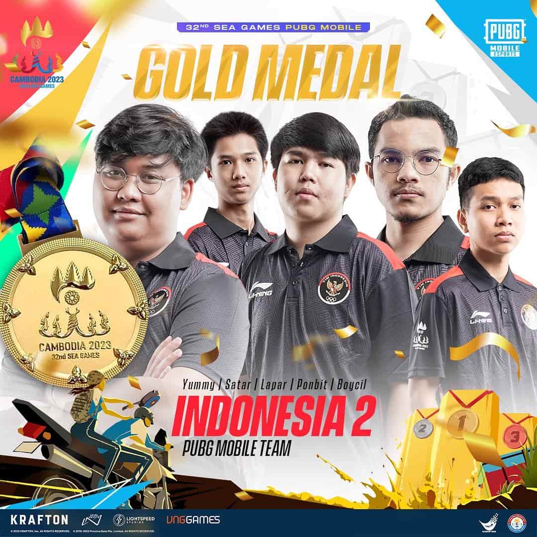 Timnas PUBG Mobile Indonesia INA2 Sabet Medali Emas di SEA Games 2023 Kamboja