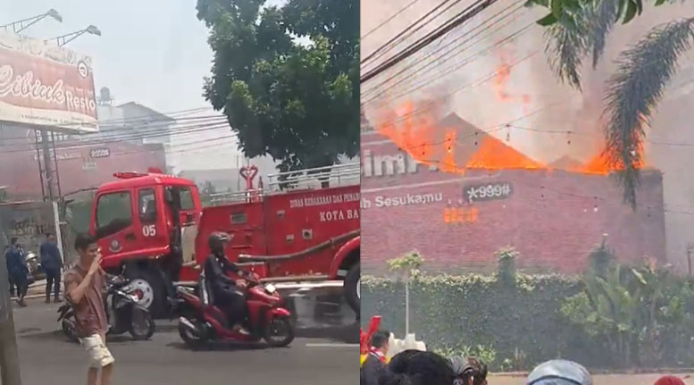 BREAKING NEWS: Kebakaran di Jalan Sekelimus Utara Bandung Samping Rumah Makan Cibiuk