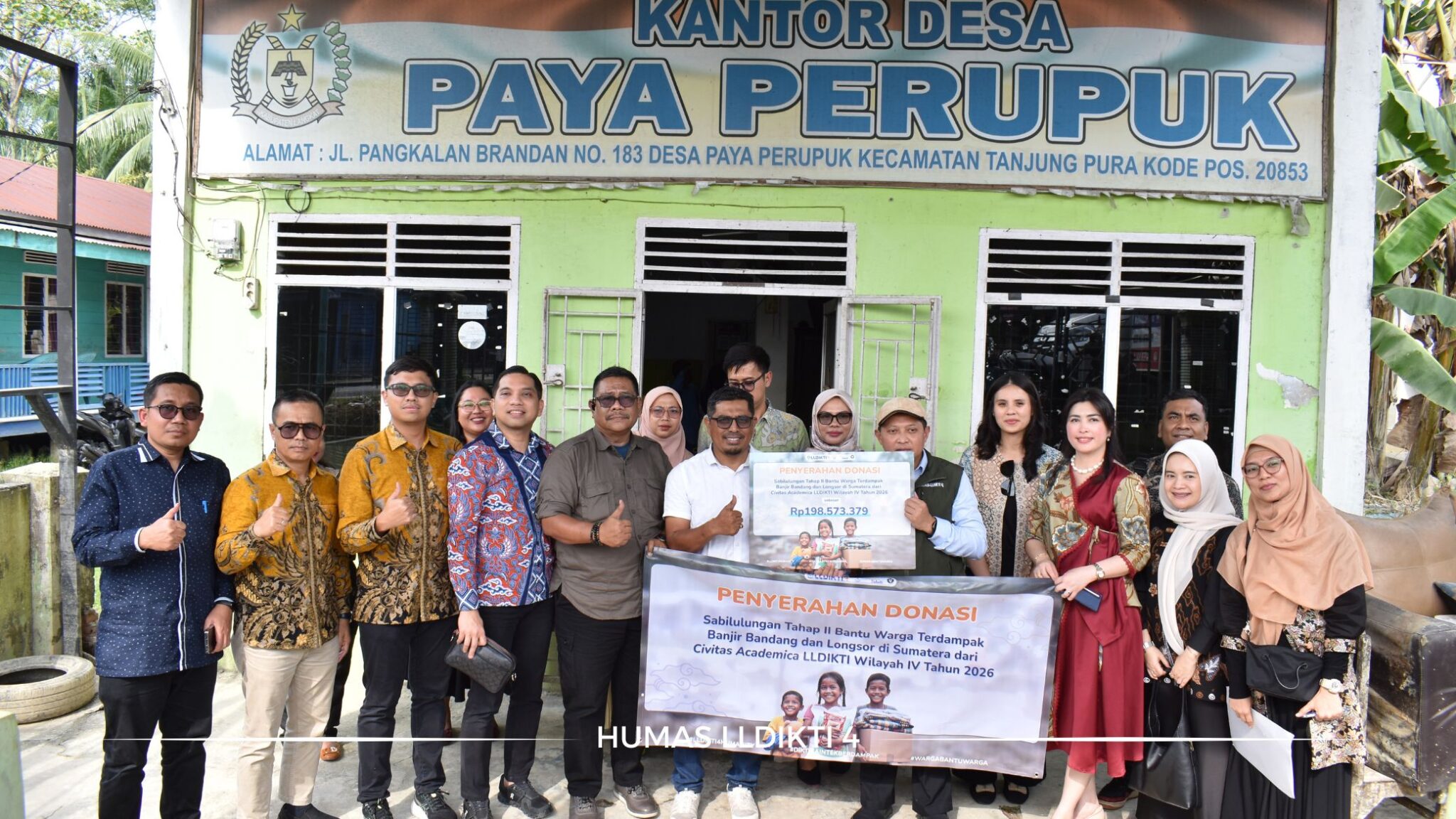 Bantu Pulihkan Ekonomi Masyarakat Sumatra, LLDIKTI 4 Suntik Donasi Tahap 2