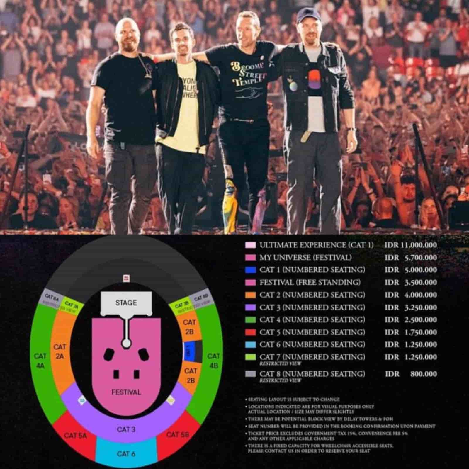 Daftar Harga Tiket Konser Coldplay Sudah Keluar? Berikut Informasi Harga dan Tanggal Pembelian Tiketnya!