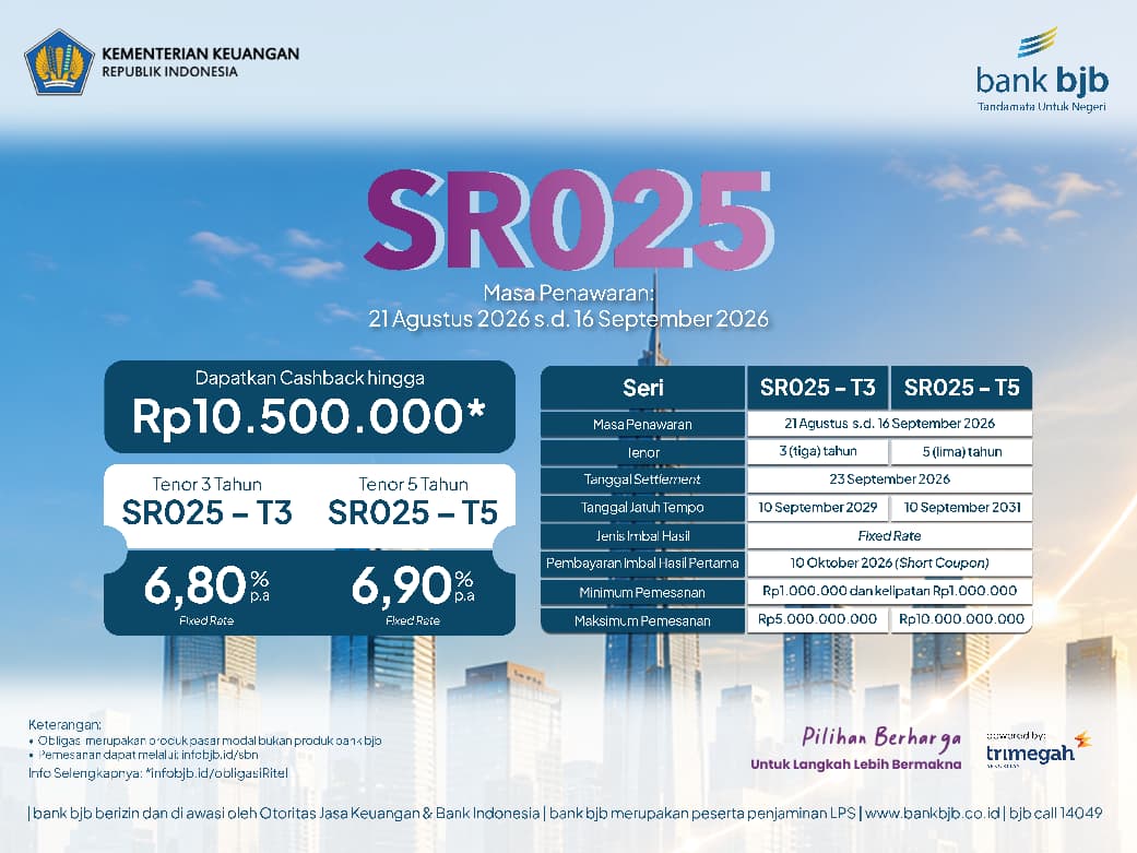 Investasi Tak Lagi Harus Rumit, bank bjb Hadirkan Pilihan SR025 Mulai Rp1 Juta   