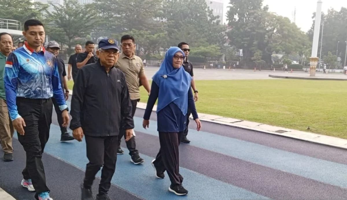 Wapres Ma’ruf Amin Menyempatkan Jalan Pagi di Gasibu saat Kunjungan Kerja ke Bandung