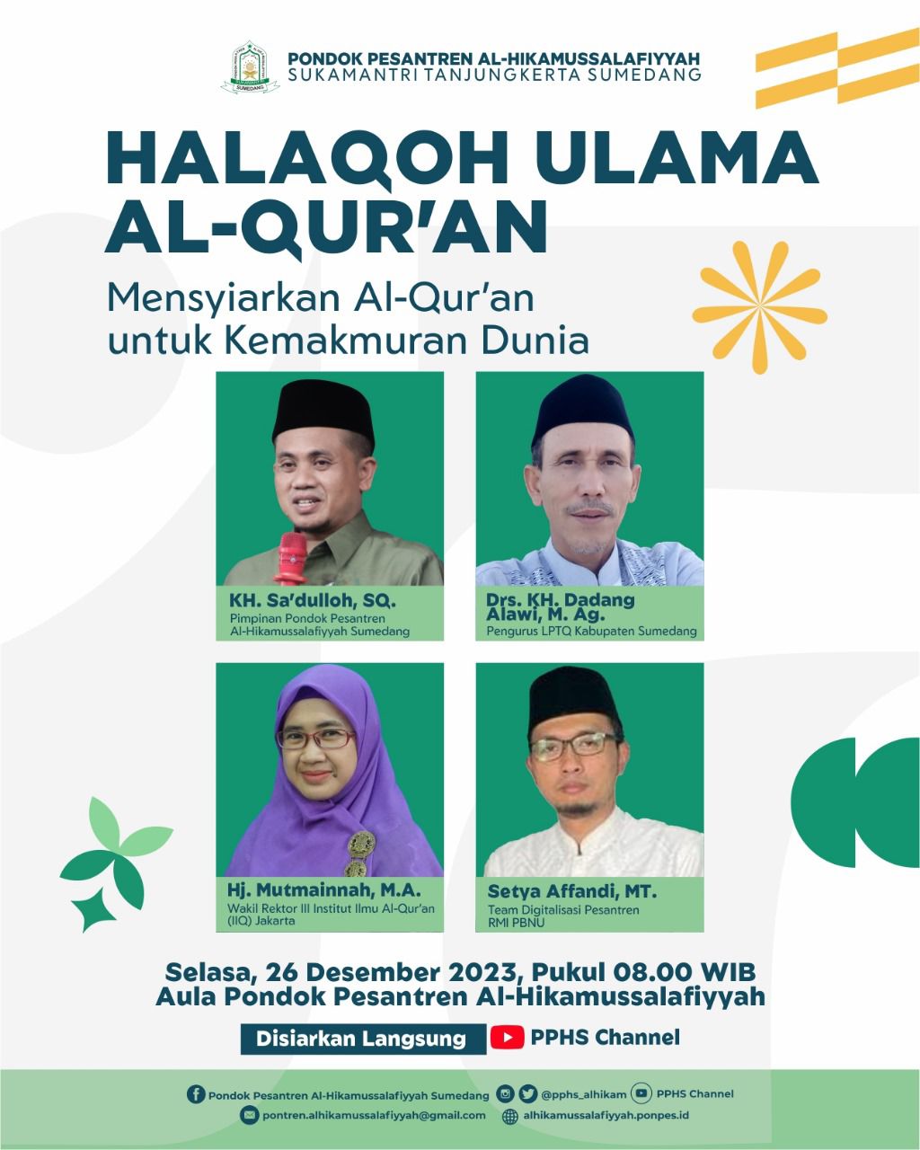 Halaqah Ulama Al-Qur'an Agenda Penting dalam Acara Wisuda Khotmil Qur'an Ponpes. Al Hikamussalafiyyah