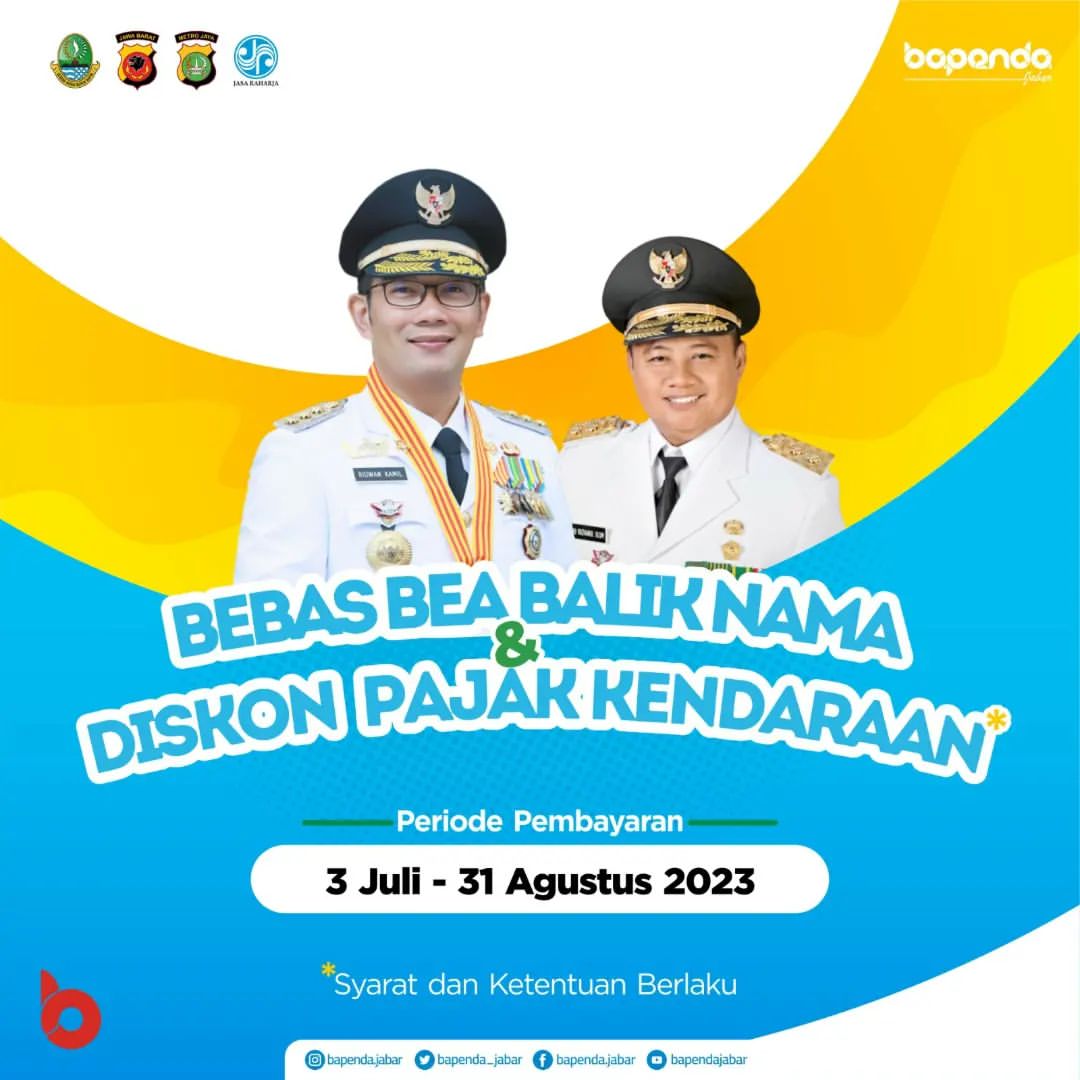 Dimulai 3 Juli 2023, Cek Syarat dan Tata Cara Dapatkan Diskon Pajak Kendaraan Bermotor di Jawa Barat