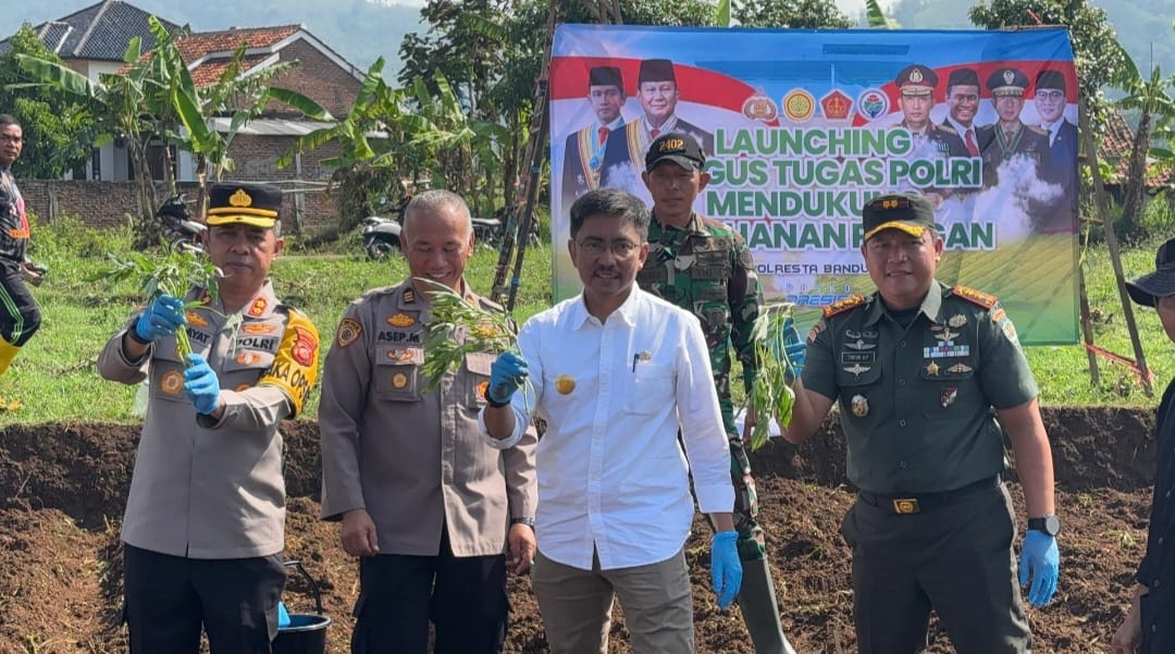 Optimalisasi Lahan Tidur, Polresta Bandung Luncurkan Gugus Tugas Ketahanan Pangan di Nagreg