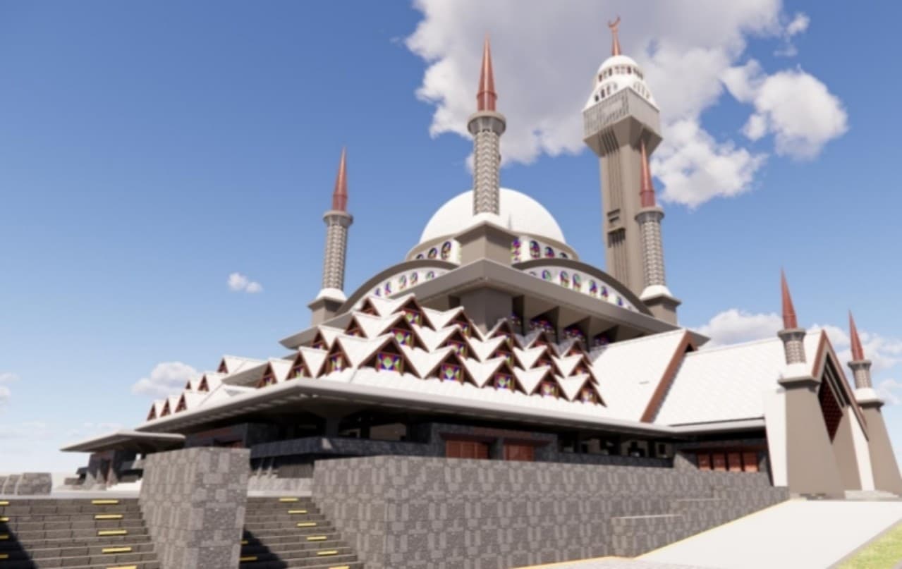 Desain Mewah Masjid Raya di Pakansari, Tinggi Menara Sentuh 66 Meter