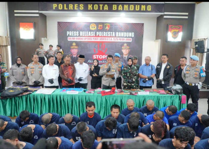Operasi Pekat Lodaya 2025, Polresta Bandung Amankan Rarusan Preman