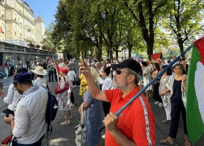 Demonstrasi Pro-Palestina di Jenewa Desak Tindakan Tegas dari Pemerintah Swiss