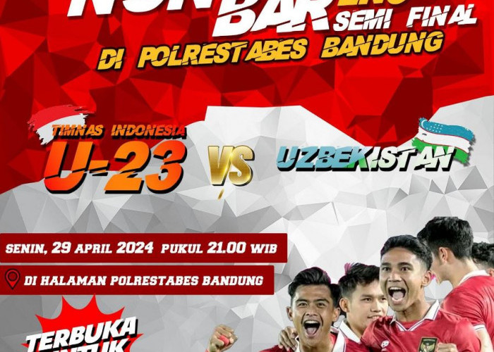 Warga Hayu Nobar! Polrestabes Bandung Buka Nobar Semifinal AFC U-23 Asian Cup Indonesia vs Uzbekistan