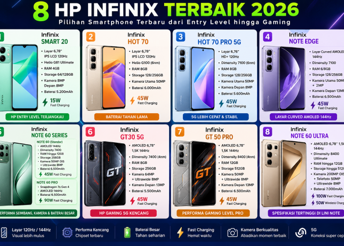Inilah 8 HP Infinix Terbaik 2026, Mana Pilihanmu?