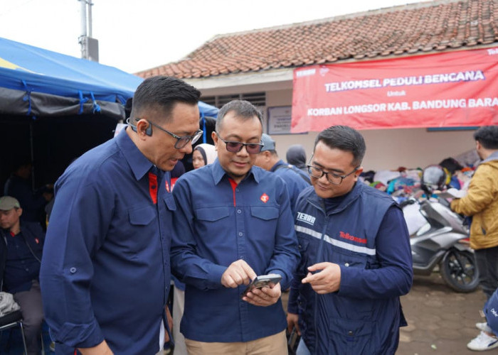 Telkomsel Salurkan Bantuan Sosial dan Pastikan Ketersediaan Jaringan Telekomunikasi Pasca Bencana Longsor di K