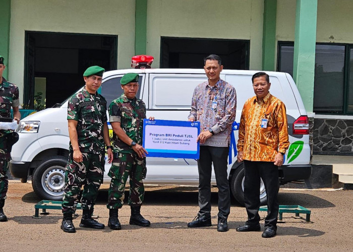 BRI Peduli Serahkan Bantuan Ambulance Dukung Layanan Kesehatan Yonif 312/Kala Hitam dan Masyarakat Subang
