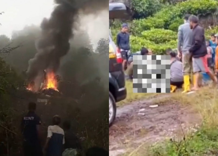 Pesawat Latih Jatuh di Perkebunan Ciwidey Bandung