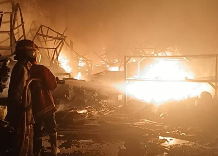Gudang Material Terbakar di Citeureup, Diduga Akibat Korsleting Listrik