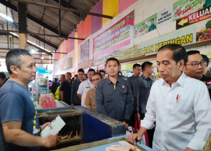Didampingi Ridwan Kamil, Jokowi Tinjau Harga Komoditas di Pasar Cihapit Bandung