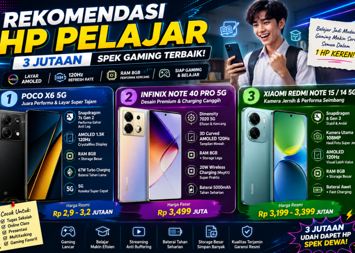 Rekomendasi Hp Pelajar 3 Jutaan Spek Gaming, AMOLED 120Hz dan RAM 8GB!