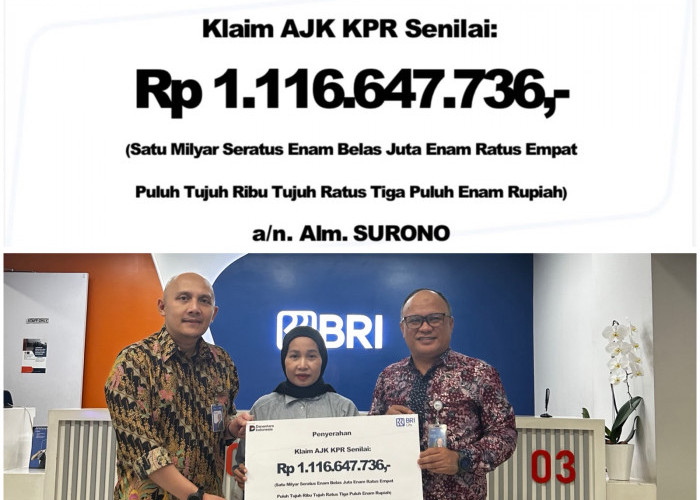 BRI Life melalui BRI Soekarno Hatta Serahkan Klaim AJK KPR Rp1,11 Miliar