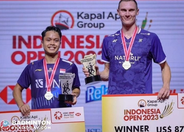Final Indonesia Open 2023: Anthony Ginting Raih Posisi Runner-up Kalah Tanding Melawan Victor Axelsen