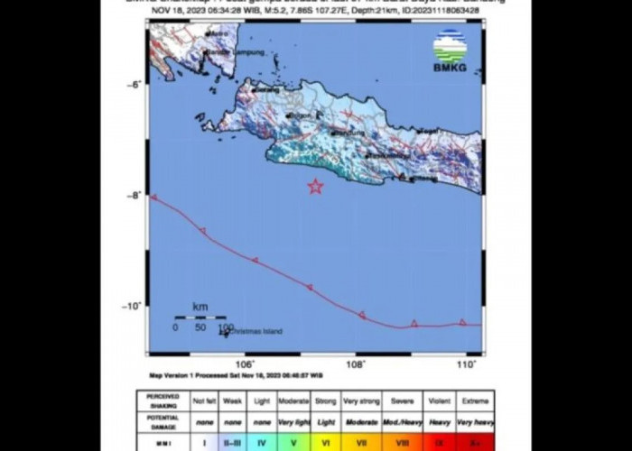 Gempa M 5,2 Guncang Bandung, Sabtu Pagi 18 November 2023, Tidak Berpotensi Tsunami