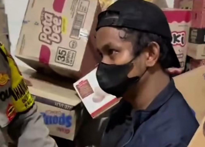 Maling Warung Sembako di Sukaraja, Tertangkap sedang Sembunyi di antara Dus Makanan