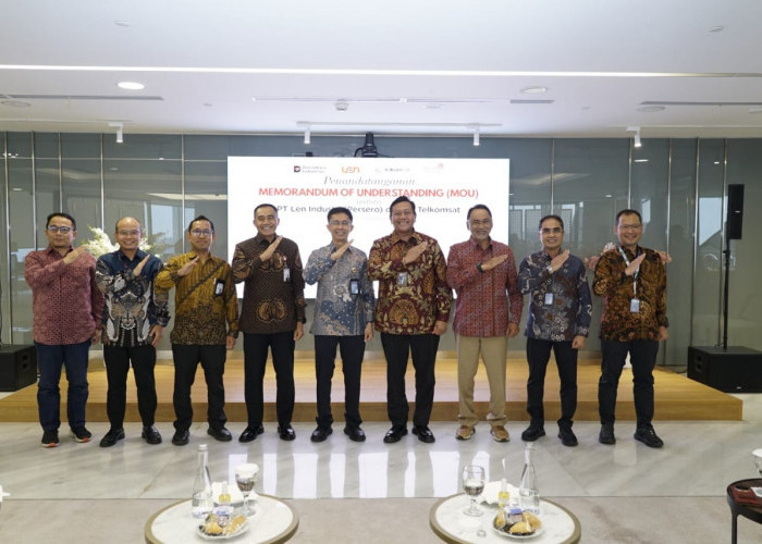 Telkomsat dan PT Len Industri (Persero) Tandatangani MoU untuk Perkuat Kolaborasi Pertahanan Berbasis Satelit