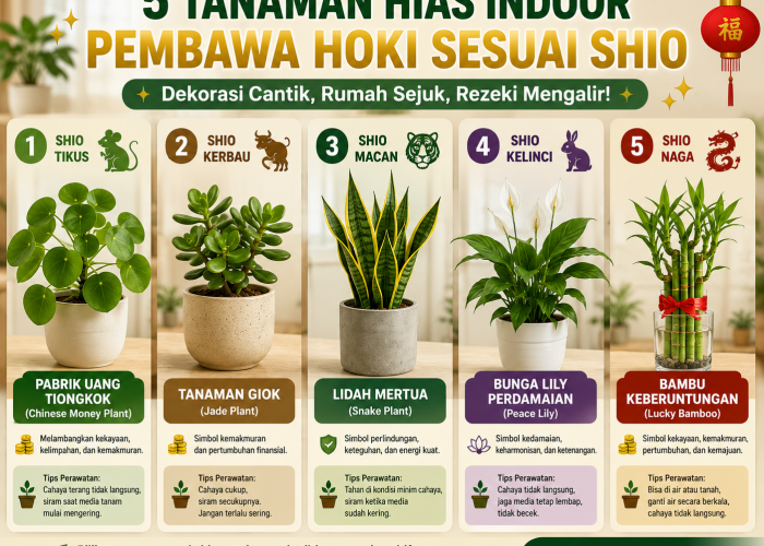 5 Tanaman Hias Indoor Pembawa Hoki Sesuai Shio, Dekorasi Cantik yang Punya Makna Keberuntungan