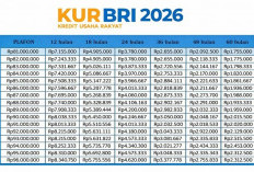 Tabel Angsuran KUR BRI 2026 Lengkap, Pinjaman Rp10 Juta sampai Rp100 Juta Cicilannya Cuma Segini!