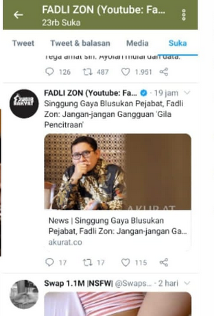 Fadli Zon Ketahuan Like Video Porno di Twitter